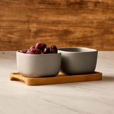 Set of 2 Share Square Bowls-Grey Set of 2 Share Square Bowls-Grey