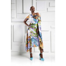 Kevan Jon Didi Drape Dress Lily Satin Kevan Jon Didi Drape Dress Lily Satin