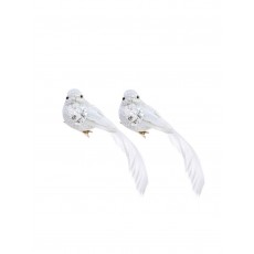 Premier Decorations 2pk Silver Bird Premier Decorations 2pk Silver Bird