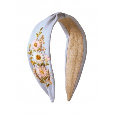 Powder Perfect Posie Enbroidered Headband Powder Blue Powder Perfect Posie Enbroidered Headband Powder Blue