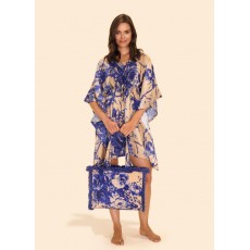 Powder China Blue Blooms Fringed Box Tote Bag Powder China Blue Blooms Fringed Box Tote Bag
