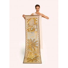 Powder Patterned Palms Cotton Scarf