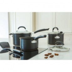 Circulon Total Hard Anodised Saucepan Set 3pce