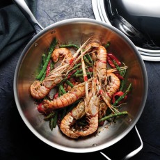 Tramontina Wok with Lid Tri-Ply 32cm