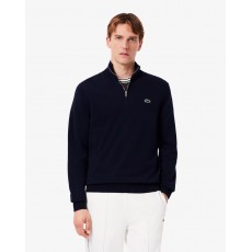 Lacoste Zipped High Neck Cotton Sweater