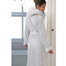 Cosy Ribbed Fleece Midi Hooded Dressing Gown