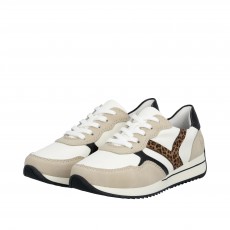 Rieker Animal Print Stripe Trainer