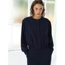 French Connection Alia Pinstripe Bomber Jacket French Connection Alia Pinstripe Bomber Jacket