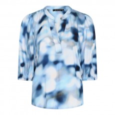 Micha Blouse Blue Water Color Print