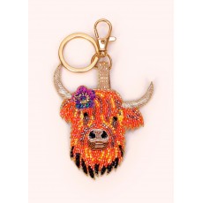 Highland Cow Beaded Keychain Highland Cow Beaded Keychain