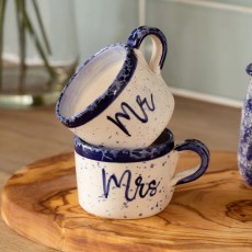 2 Ceramic Espresso Cups Mr And Mrs 2 Ceramic Espresso Cups Mr And Mrs