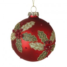 Red Bauble w/Flowers