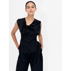 French Connection Fenix Satin Big Bow Peplum Top French Connection Fenix Satin Big Bow Peplum Top