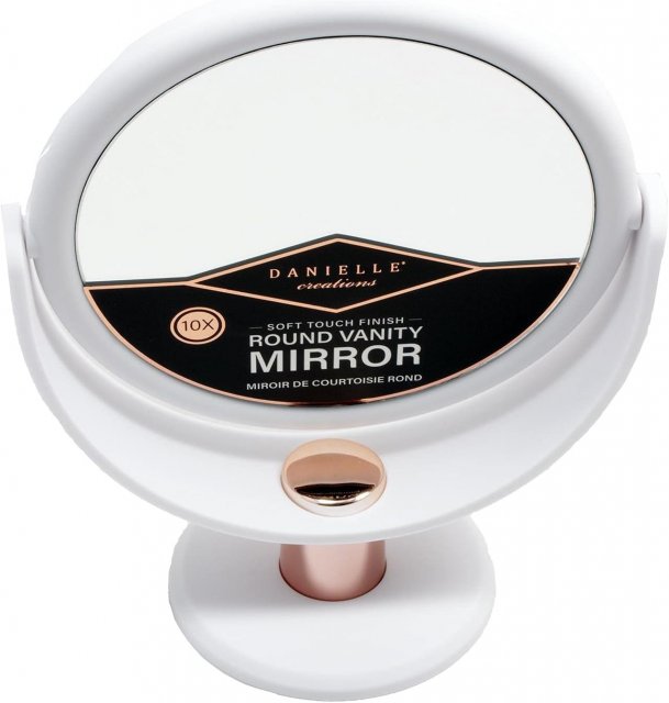 Danielle White & Rose Gold Stem Vanity Mirror