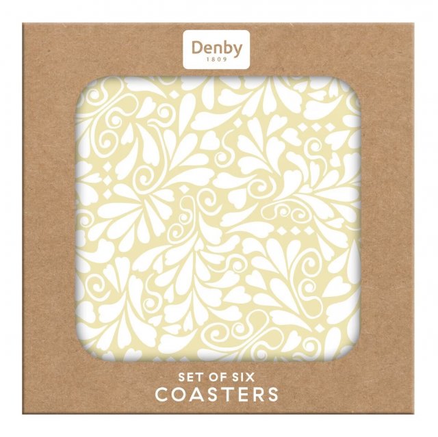 Gold Motif Set 6 Coasters