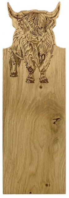 Framed Oak Serving Board medium-Highland Cow
