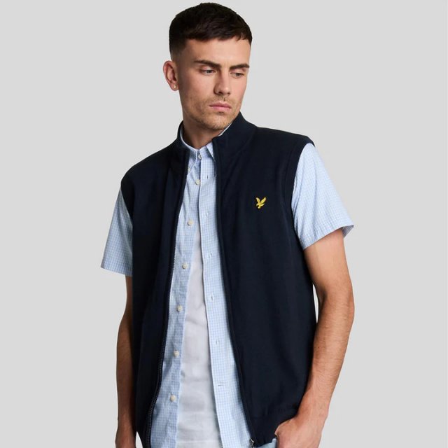 Lyle & Scott Cotton Merino Full Zip Knitted Vest