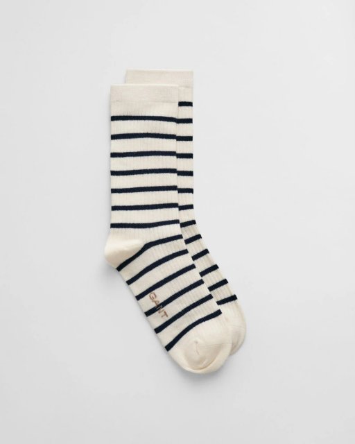 Gant Stripe and Solid Ankle Socks 2 Pair