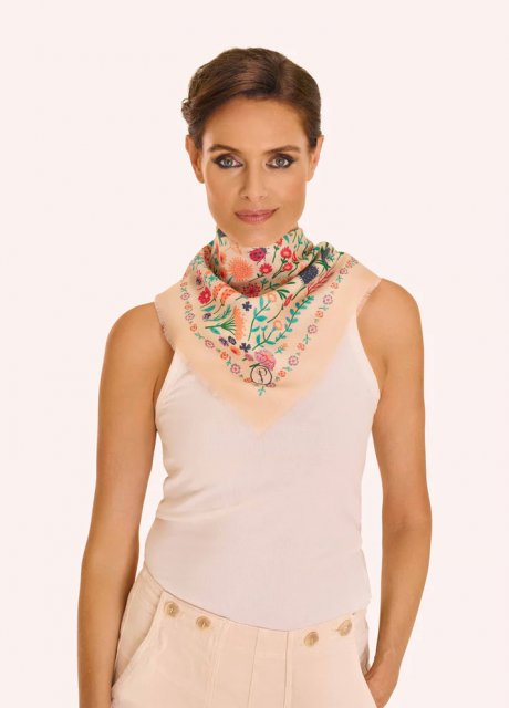Powder Wild Flowers Cotton Bandana Coconut