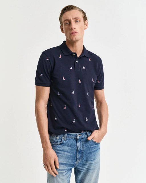 Gant Embroidered Graphic Polo