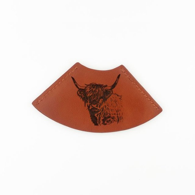 Leather Corner Bookmark-Highland Cow