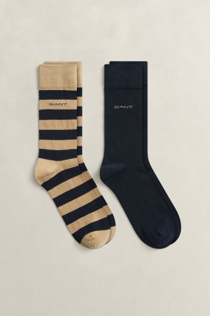 Gant Barstripe And Solid Socks 2-Pack