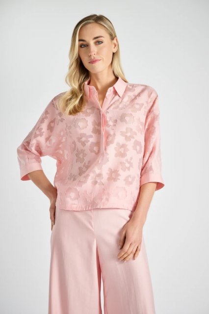 Marie Mero Polo shirt with transparent flowers