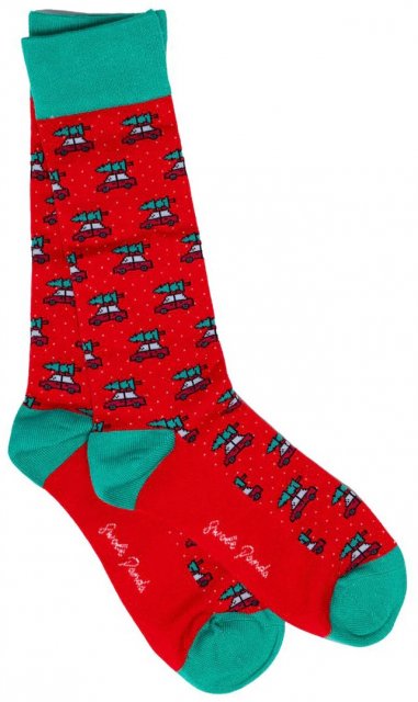 Swole Panda Driving Home for Christmas Socks (7-11)
