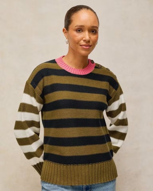 White Stuff Bea Button Cotton Jumper