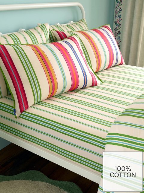 Sophie Robinson Sophie Stripe Green  Fitted Sheet