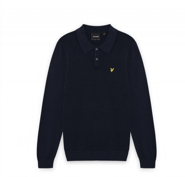 Lyle & Scott Panelled Waffle Knitted Polo