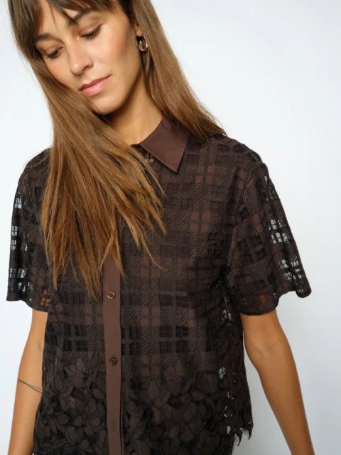 Mos Mosh Lia Checko SS Lace Shirt