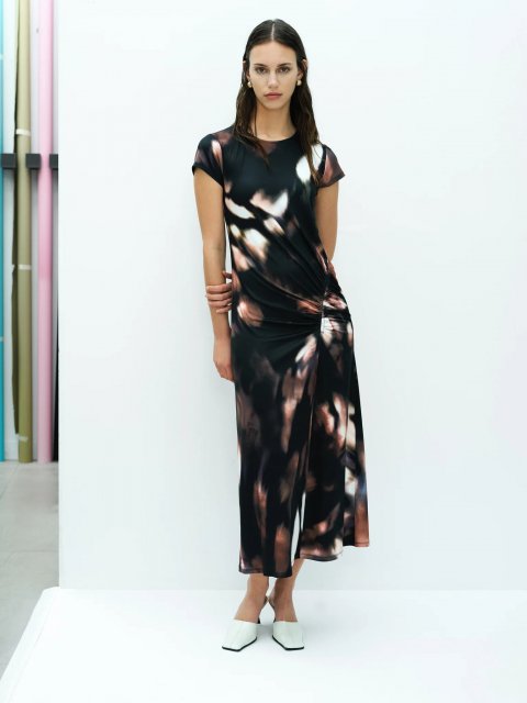 French Connection Josephine Maxine Jersey Ruched Midi Dress