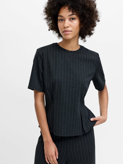 French Connection Sarai Pinstripe Pearl T-Shirt