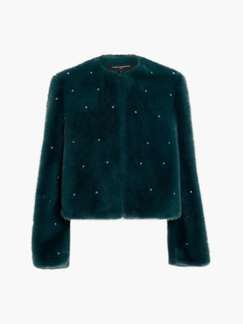 French Connection Mackenzie Short Faux Fur Coat