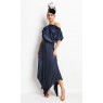 Kevan Jon Satin Crepe Mila Pleat Dress