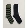 Gant Barstripe and Solid Socks 2-Pack