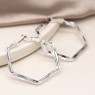 POM Worn Silver Plated Hexagon Earrings
