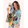 Spring Flora Polyester Satin/Bamboo Hand Fan