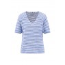 Fynch Hatton 1/2 V Neck Stripe Linen Pullover