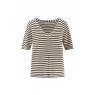 Fynch Hatton 1/2 V Neck Stripe Linen Pullover