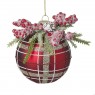Foliage Topped Tartan Bauble