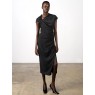 French Connection Vinnie Pinstripe Draped Midi Dress