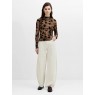 French Connection Tia Rose Mesh Velvet Burnout Top